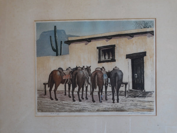 Waiting - Hand-tinted Etching AP1670
