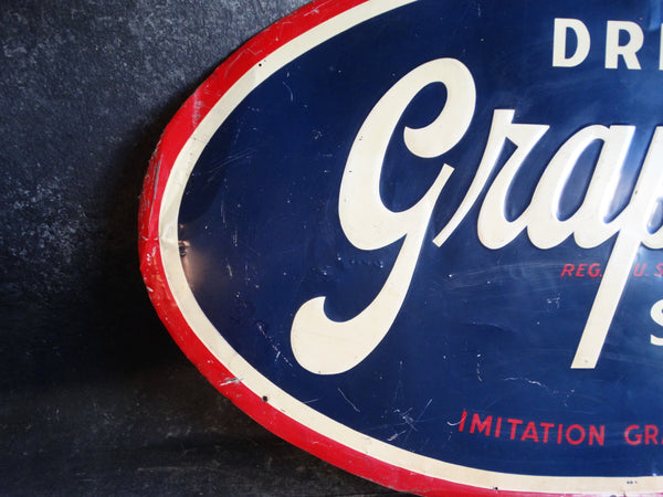 Grapette Soda Tin Litho Sign - Original AP1679
