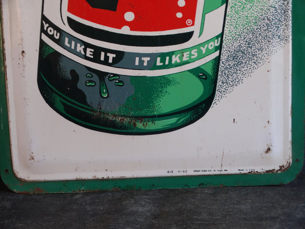 Rare Fresh-Up 7up Sign - Tin Litho AP1680