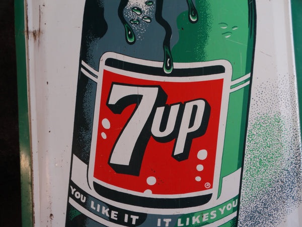 Rare Fresh-Up 7up Sign - Tin Litho AP1680