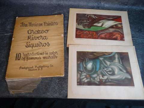 Three Mexican Painters Orozco Rivera Siqueiros 10 Reproductions in Color of Famous Murals AP1690