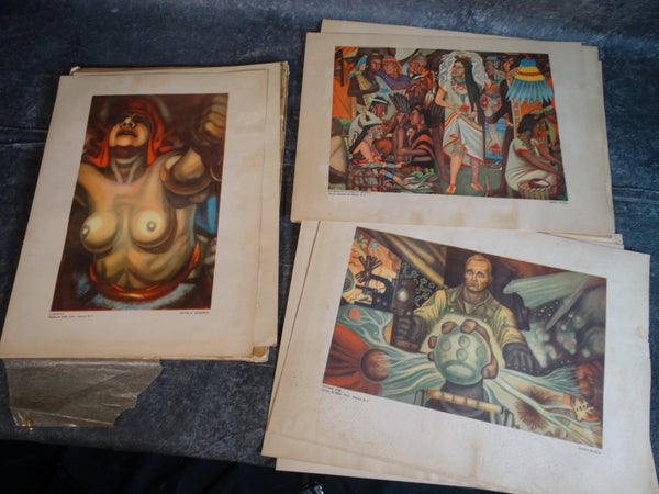 Three Mexican Painters Orozco Rivera Siqueiros 10 Reproductions in Color of Famous Murals AP1690