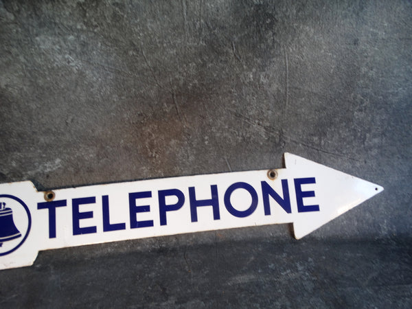 Telephone Sign - Double-Sided Porcelain Enamel circa 1950s AP1699