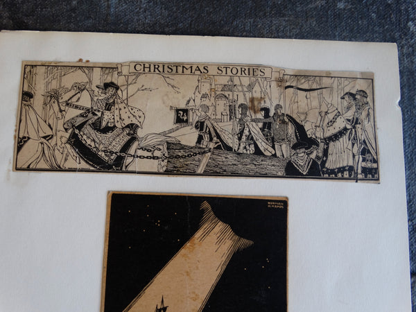 Norman H Kamps - Page of Original Ink Illustrations - Christmas-themed AP1726