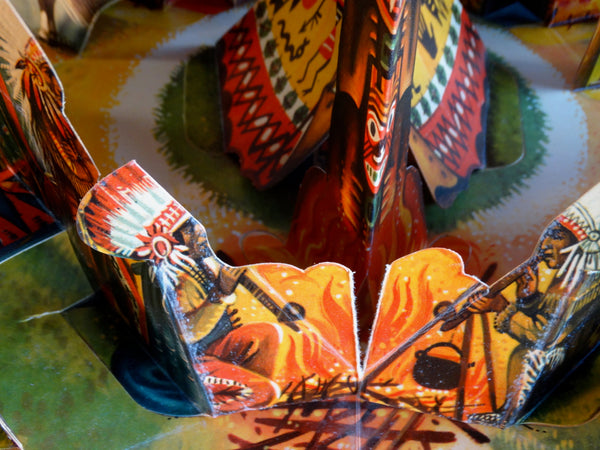 An American Indian Camp: The Day of the Bison Hunt. 1962 Pop-Up Book. Illustrated by Vojtěch Kubašta   AP1733
