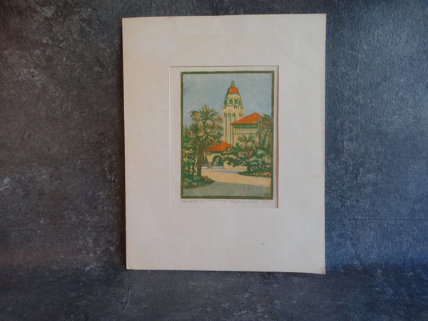 Elizabeth Sawyer Norton - Stanford Campus - Woodblock 1946 AP1736