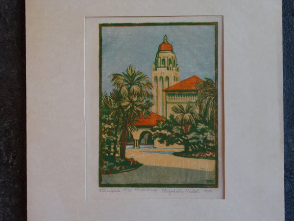 Elizabeth Sawyer Norton - Stanford Campus - Woodblock 1946 AP1736