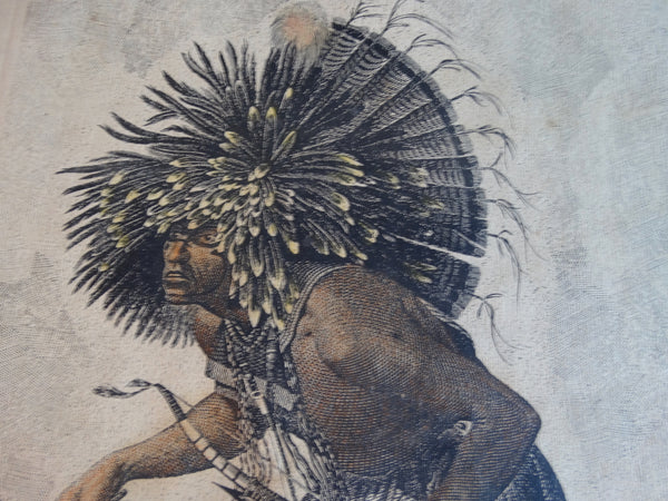 Karl Bodmer -  Pehriska-Ruhpa: Moennitarri Warrior in the Costume of the Dog Dance - Print AP1737