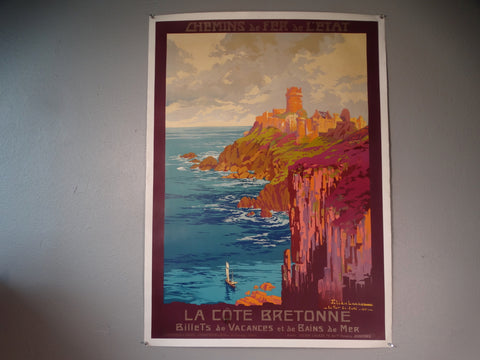 Julien Lacaze (1886-1971) Poster - La Côte Bretonne 1914 -AP1760