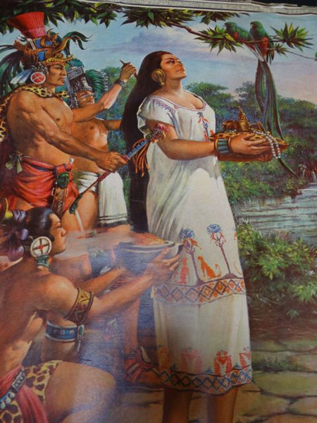 Mexican Calendar Chromo “Leyenda de Mayab” 1940s