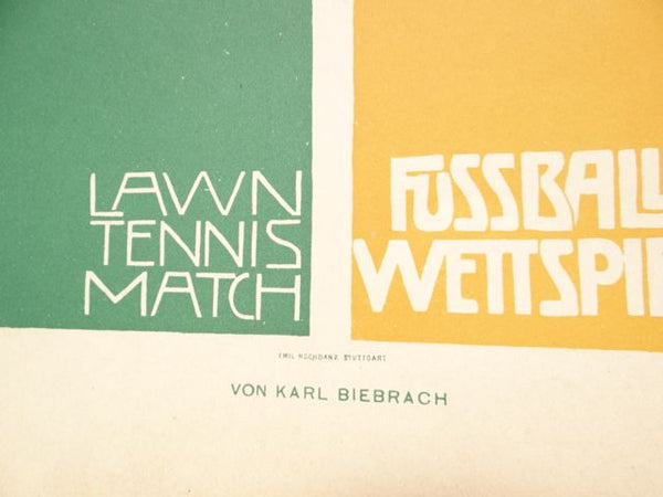 Lawn Tennis Match-Fussball Wettspiel Album Plate by Karl Biebrach (c 1911)