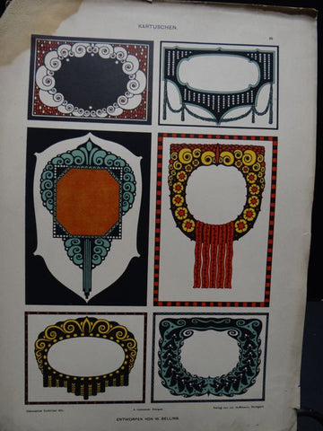 W. Belling Decorative Border Art Lithographic Plates
