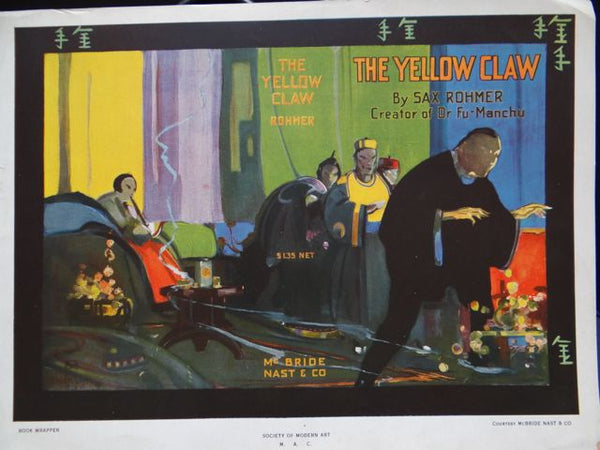 Book Jacket for Sax Rohmer’s The Yellow Claw (all about Dr. Fu Manchu!)