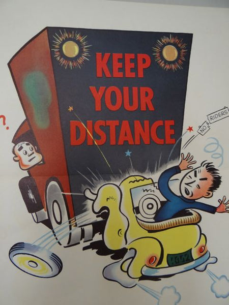 Road Safety Poster KEEP YOUR DISTANCE 1952
