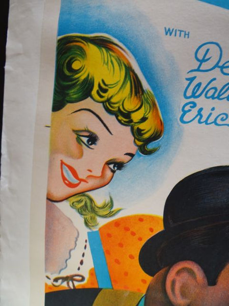 Laurel and Hardy Poster for Swiss MIss (1938) printed in India for its run circa 1950