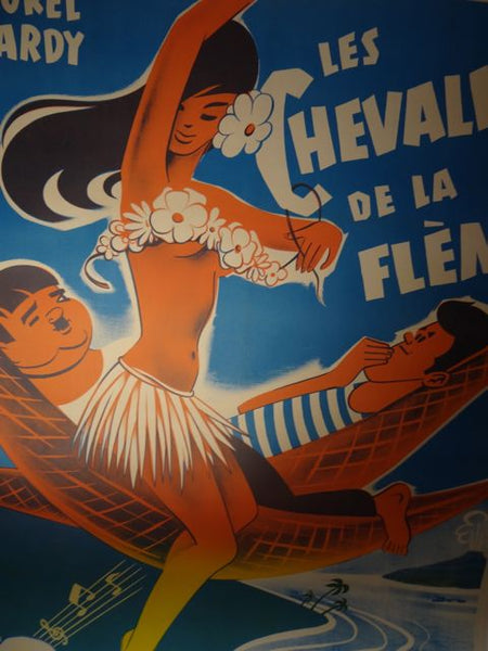 Laurel and Hardy Poster - LES CHEVALIERS DE LA FLEME - 1951