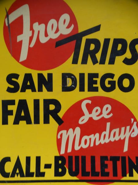 SF Call-Bulletin San Diego Fair Tie-In Poster