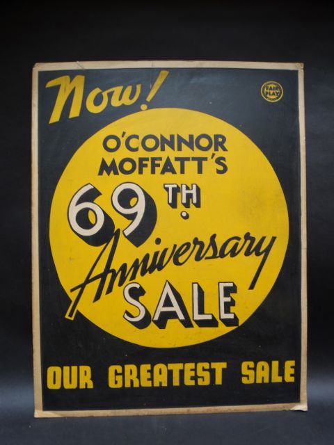 O’Connor Moffat 69th Anniversary Sale Poster Silk Screen