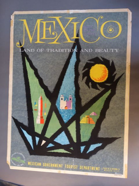 Vintage Mexican Travel Poster: Mexico, Land of Tradition & Beauty
