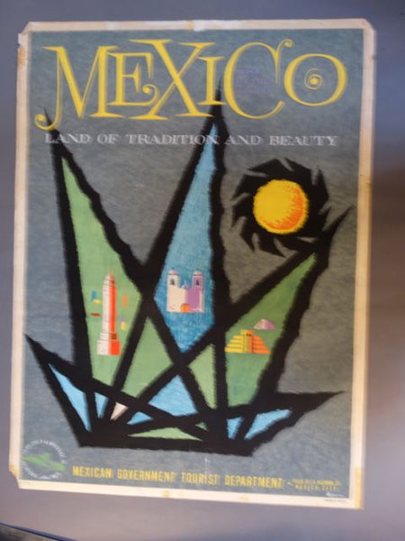 Vintage Mexican Travel Poster: Mexico, Land of Tradition & Beauty