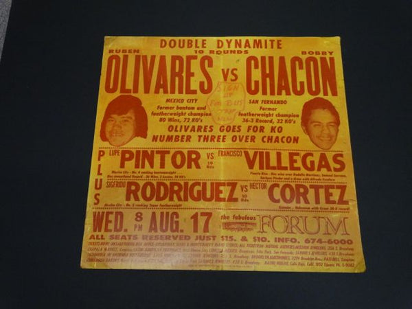 Olivares vs Chacon Boxing Poster 1970s