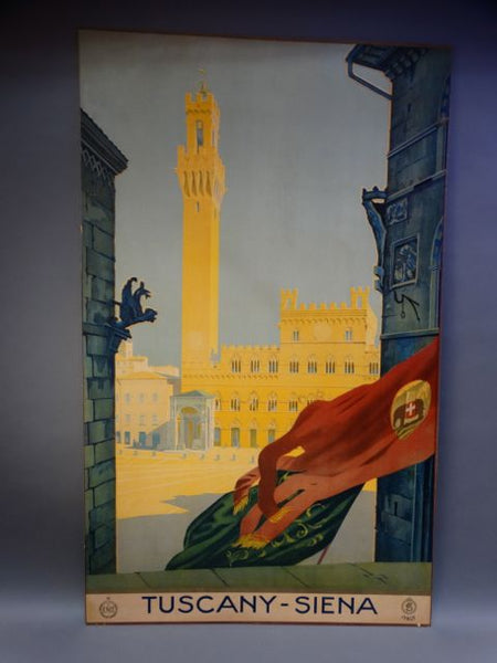 Vintage Travel Poster Tuscany Siena 1920s-30s