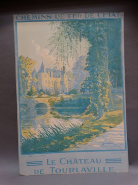 E. Couronneau Château de Tourlaville Vintage Travel Poster 1922