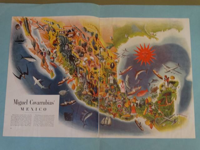 Vintage Miguel Covarrubias’ Mexico Map Poster