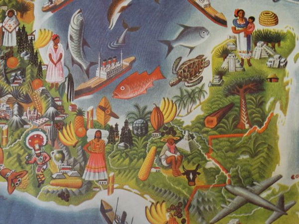 Vintage Miguel Covarrubias’ Mexico Map Poster