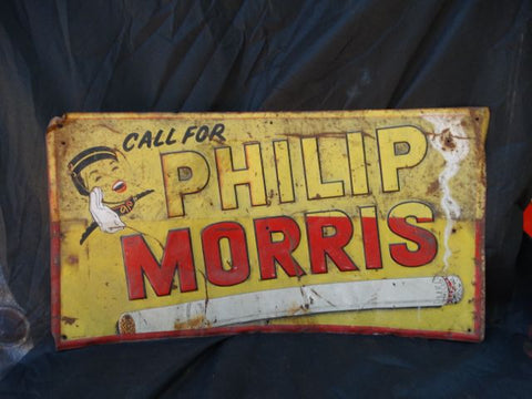 Call for Philip Morris Original Tin Litho sign I Love Lucy Sponsor