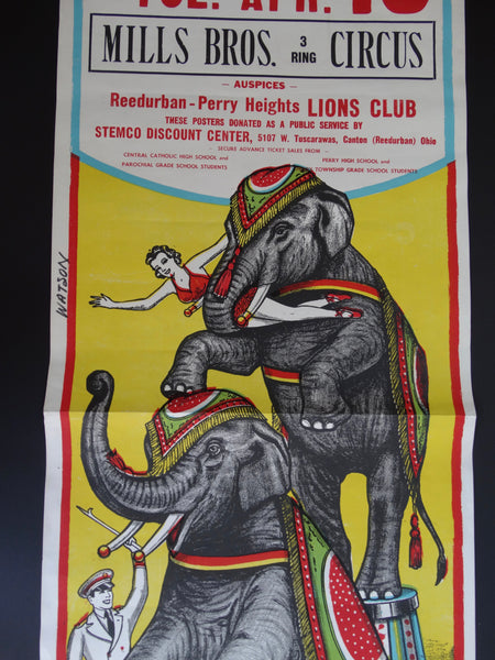 Mills Bros. 3 Ring Circus Poster