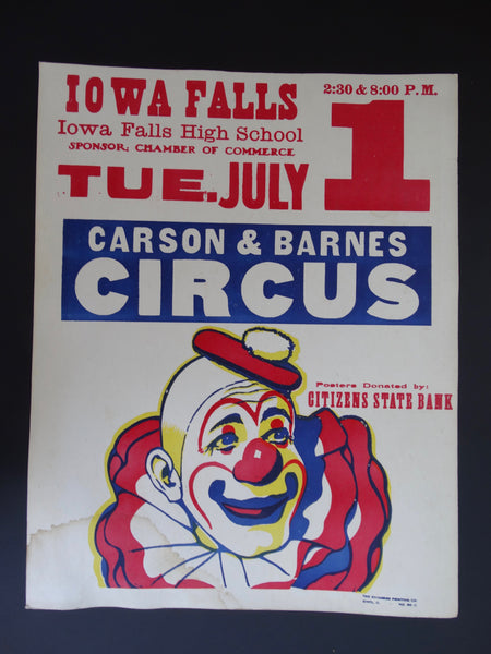 Carson & Barnes Circus Poster – Iowa Falls