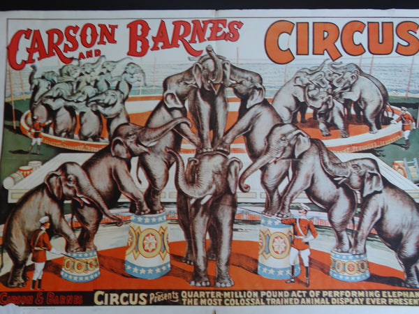 Carson & Barnes Circus Poster circa 1966