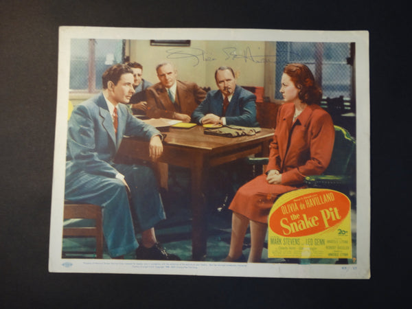THE SNAKE PIT 1948 lobby card, autographed by Olivia De Havilland