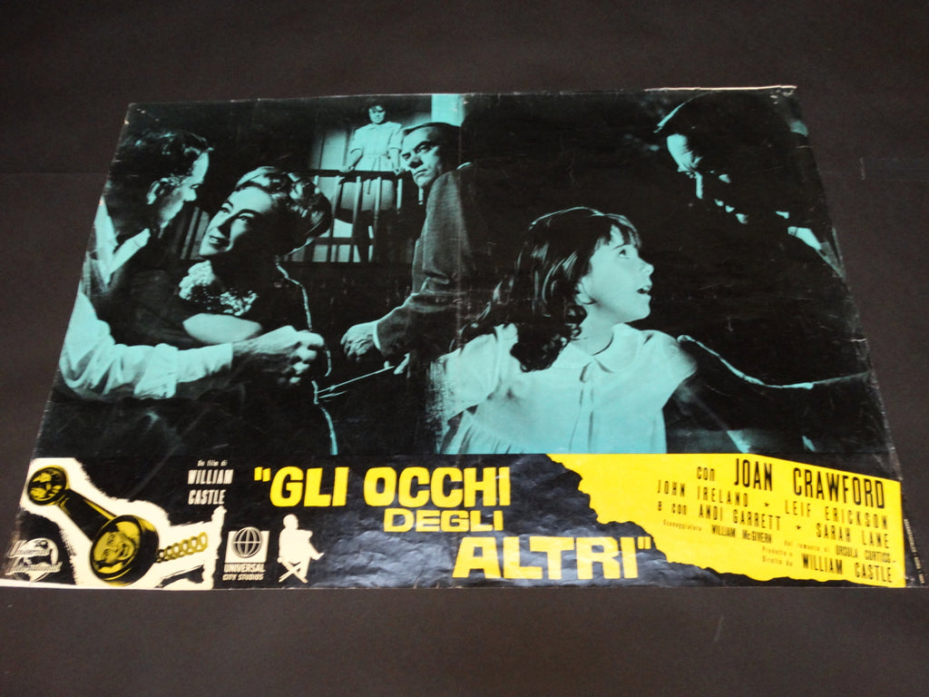 Vintage Italian half-sheet movie poster forI SAW WHAT YOU DID with Joan Crawford