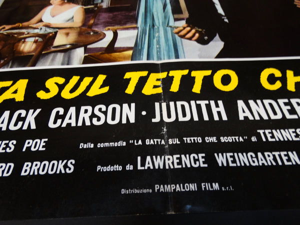 Italian Movie Half-sheet for CAT ON A HOT TIN ROOF with Taylor/Newman