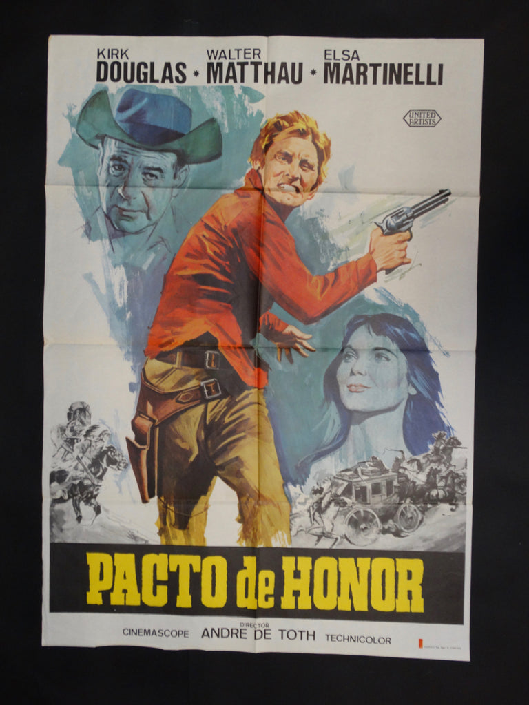 The Indian Fighter PACTO DE HONOR with Kirk Douglas, movie poster