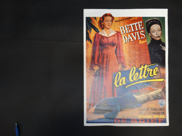 THE LETTER 1940 Bette Davis Movie Poster LA LETTRE