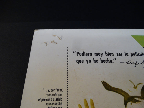 THE BIRDS 1963 Vintage half sheet poster, Spanish version LOS PAJAROS