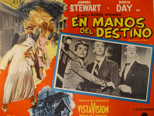 Alfred Hitchcock The Man Who Knew Too Much (En Manos Del Destino) lobby card, Spanish version