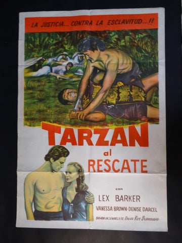 TARZAN AND THE SLAVE GIRL 1950 (Tarzan Al Rescate) one sheet movie poster ap794