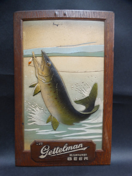 Vintage Gettelman Beer Advertising Panel -  Trout