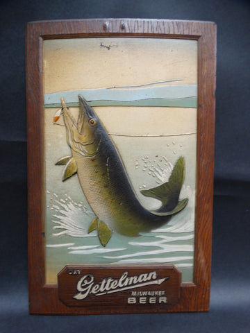 Vintage Gettelman Beer Advertising Panel -  Trout
