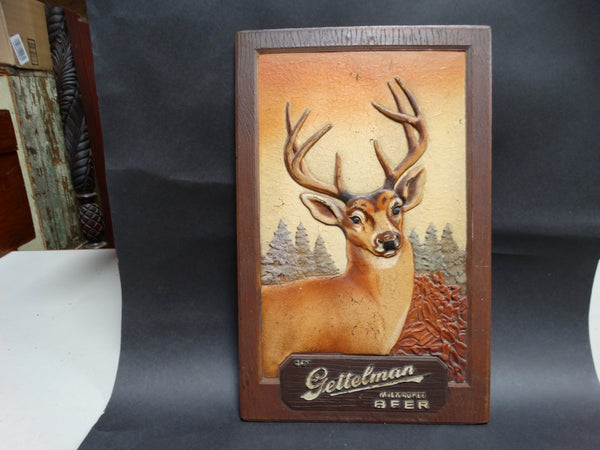Vintage Gettelman Milwaukee Beer Advertising Panel - Deer