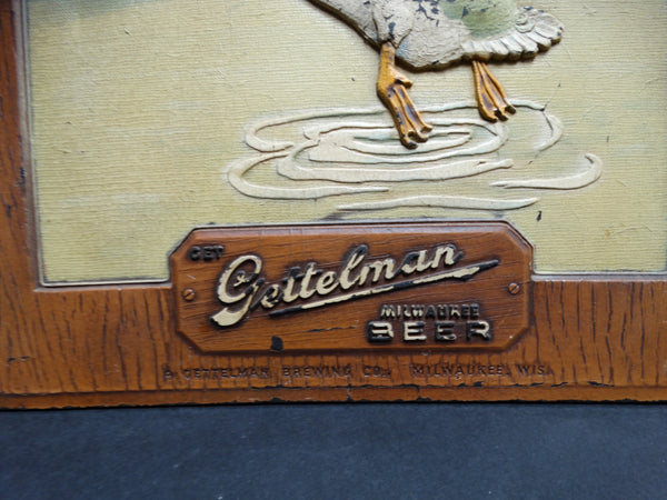 Vintage Gettelman Milwaukee Beer Advertising Panel - Mallard Ducks