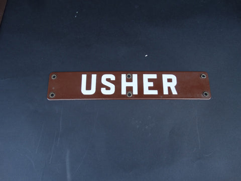 Vintage "USHER" sign