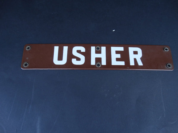 Vintage "USHER" sign