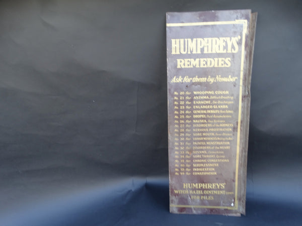 Humphrey's Remedies Vintage Sign