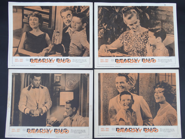 DEADLY DUO - Set of 4 Lobby Cards 1962