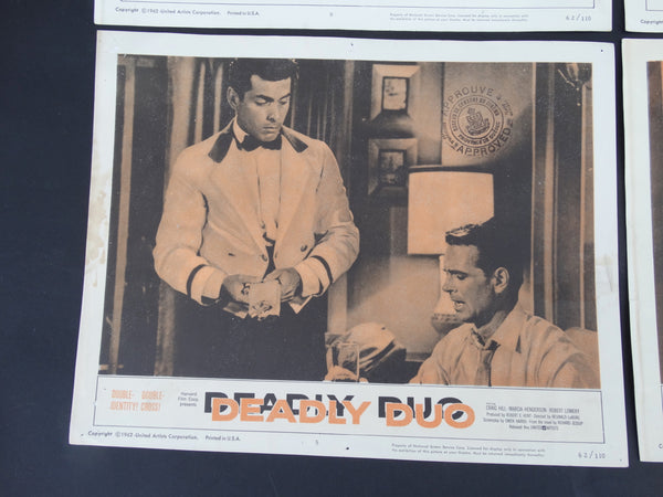 DEADLY DUO - Set of 4 Lobby Cards 1962